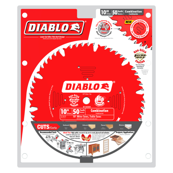 10 in. x 50 Tooth Combination Saw Blade - Image 2