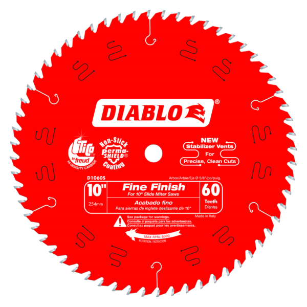 10 in. x 60 Tooth Fine Finish Slide Miter Saw Blade