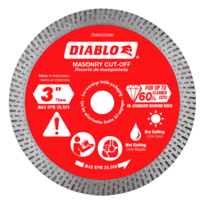 3 in. Diamond Continuous Rim Cut-Off Discs for Masonry
